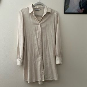 Stradivarius oversized linen button up !! Worn 1x